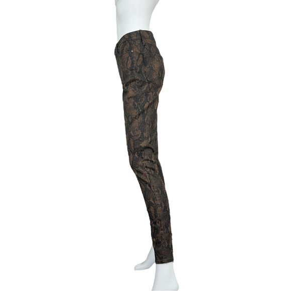 PAIGE Brown Snake Print HOXTON ULTRA SKINNY - Picture 2 of 10